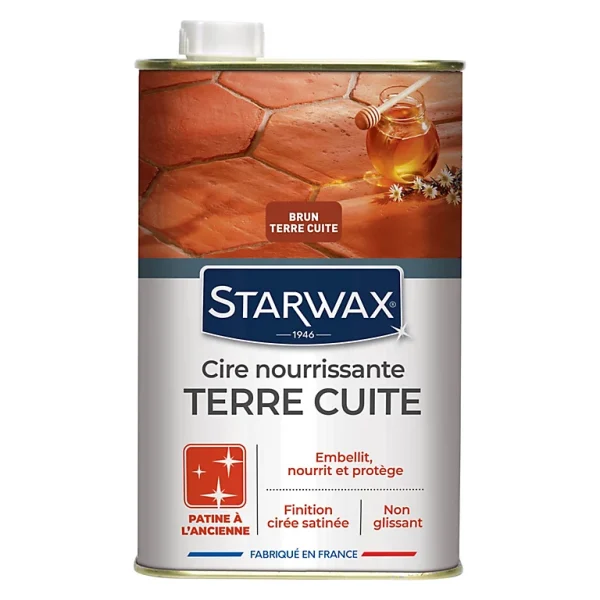 soldes officiel Castorama Cire Nourrissante Tomettes Et Terres Cuites Brun Terre Cuite Starwax 1L 1