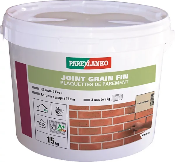 Castorama Joint Plaquettes De Parement Parexlanko Grain Fin Ton Pierre 15kg grande surprise 1