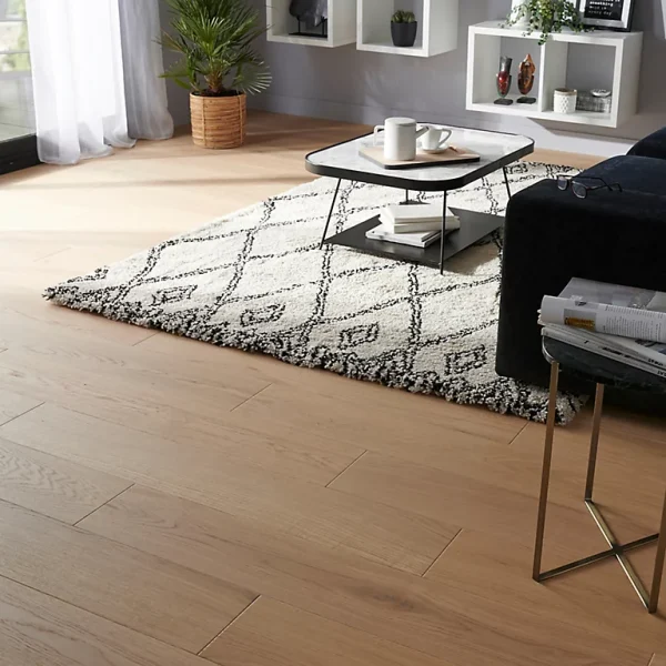 Livraison Standard/Rapide Castorama Parquet Contrecollé Clipsable En Chêne GoodHome Halland Finition Huilée Coloris Naturel L.18 X ép.1,4 Cm 1