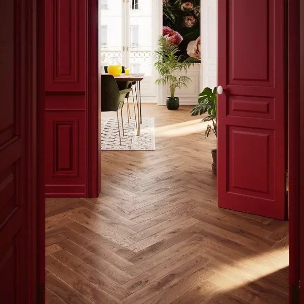 Castorama Parquet Massif à Coller En Chêne GoodHome Skara Finition Vernis Mat Coloris Marron L.9 X ép.1,5 Cm achat pas cher 1